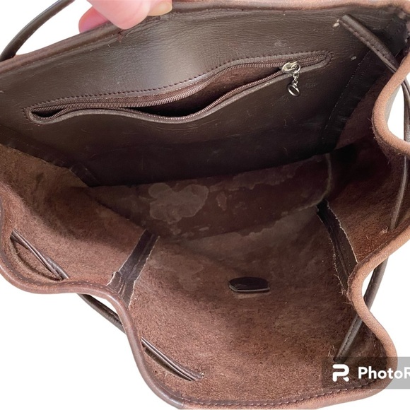 Coach Vintage Brown Leather Buckle Backpack 9064 - Picture 7 of 13